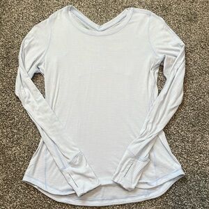 Lightweight Lululemon Blue Long Sleeve Workout Top